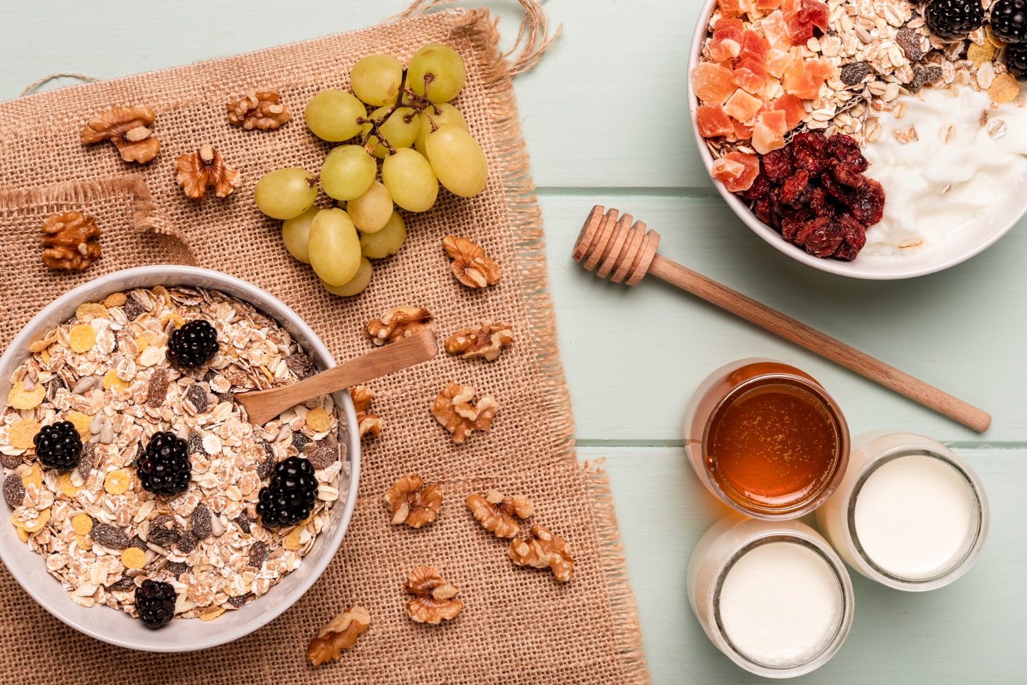 top-view-healthy-breakfast-table